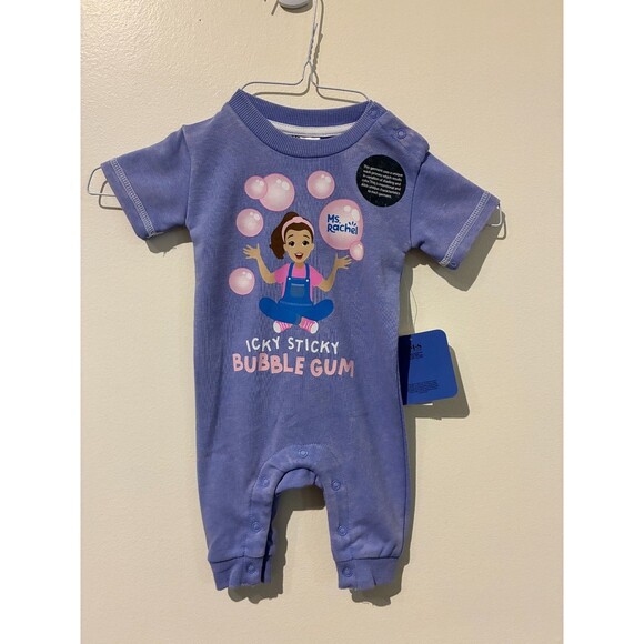 NWT Ms. Rachel Purple Bubblegum Romper - 0-3M - Picture 1 of 3